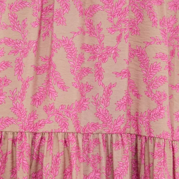 NWT Tuckernuck Tan & Pink Vines Bennett Maxi Dress - Picture 6 of 6